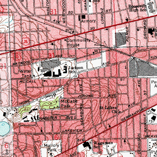 Topographic Map of Saint Margarets Episcopal Church, OH