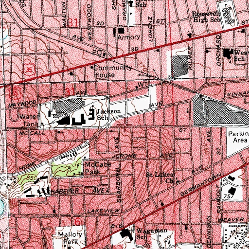 Topographic Map of Unity Baptist Church, OH