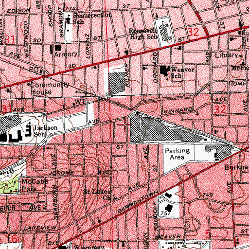 Topographic Map of Timothy Missionary Baptist Church, OH