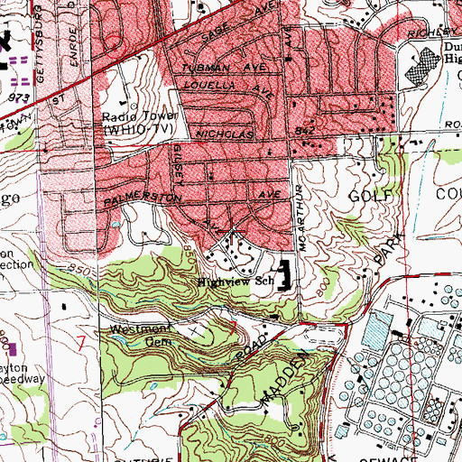 Topographic Map of Saint Peters Missionary Baptist Church, OH