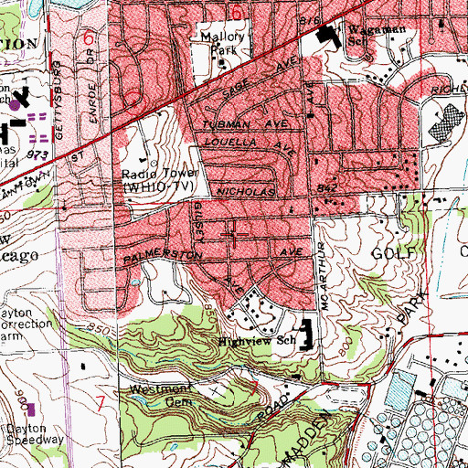 Topographic Map of Harvest Grove Missionary Baptist Church, OH