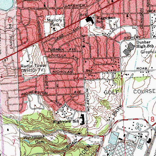 Topographic Map of Pentecostal Church of God, OH