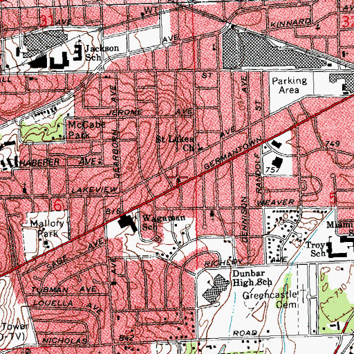 Topographic Map of Lutheran Church of the Redeemer, OH