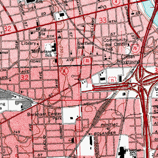 Topographic Map of Living Word House of God, OH