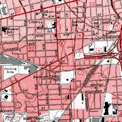 Topographic Map of New Valley Grove Mission Church, OH