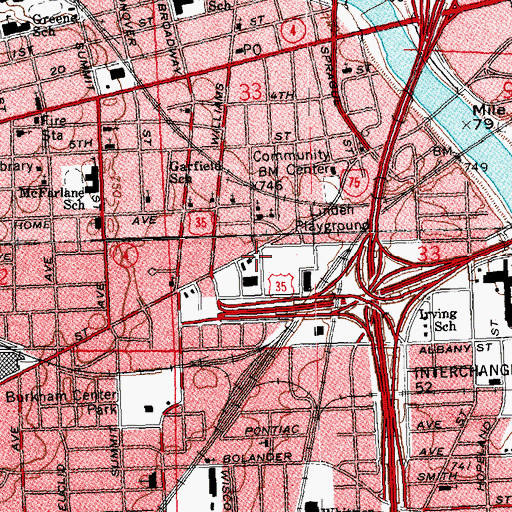 Topographic Map of Bethel Church of God in Christ, OH