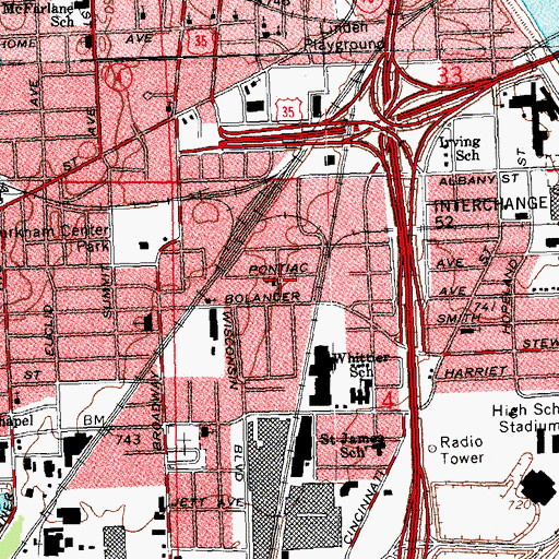 Topographic Map of Mount Olive Baptist Church, OH