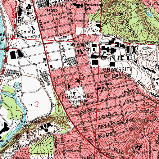 Topographic Map of South Park United Methodist Church, OH