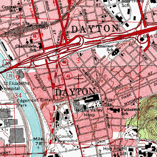 Topographic Map of Gospel Mission, OH