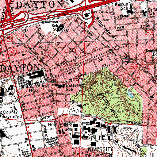 Topographic Map of Church of Christ in Christian Union, OH