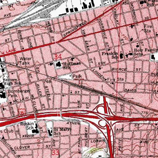 Topographic Map of Tabernacle of God, OH