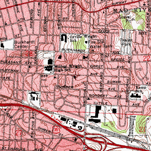 Topographic Map of Trinity United Methodist Church, OH