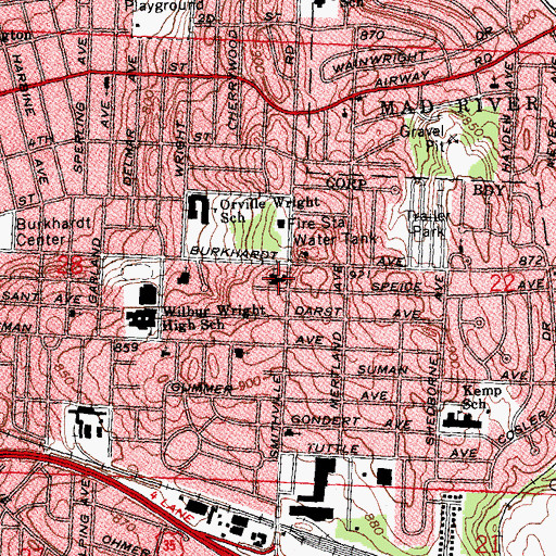 Topographic Map of Bethel Temple Assembly of God Church, OH