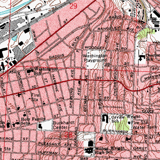 Topographic Map of East Dayton Church of the Brethren, OH