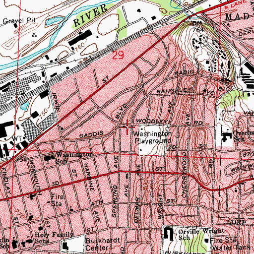 Topographic Map of First General Baptist Church, OH