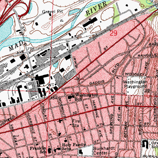 Topographic Map of Mount Pisgah Baptist Church, OH