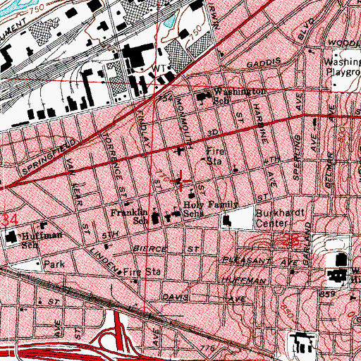 Topographic Map of Victory Christian Center, OH