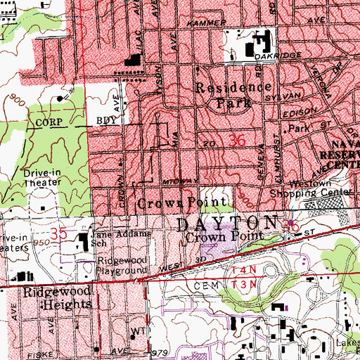 Topographic Map of Mount Moriah Baptist Church, OH