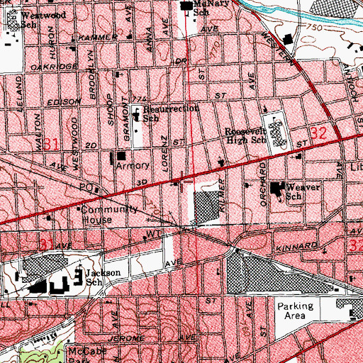 Topographic Map of Christ Memorial Baptist Church, OH