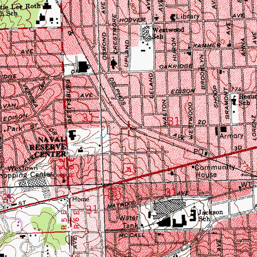 Topographic Map of New Zion Baptist Church, OH
