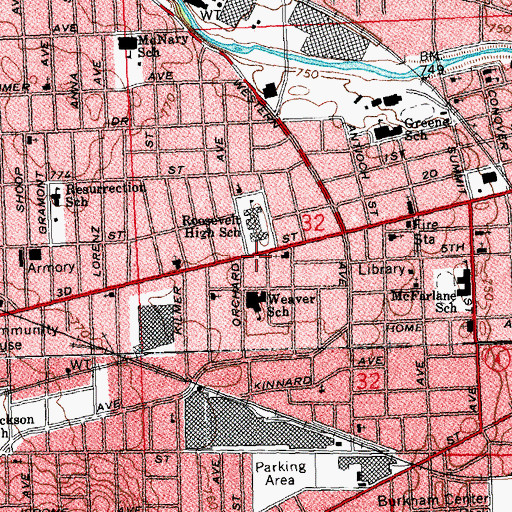 Topographic Map of Praying Church of God, OH