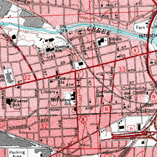 Topographic Map of Living Faith Baptist Temple, OH
