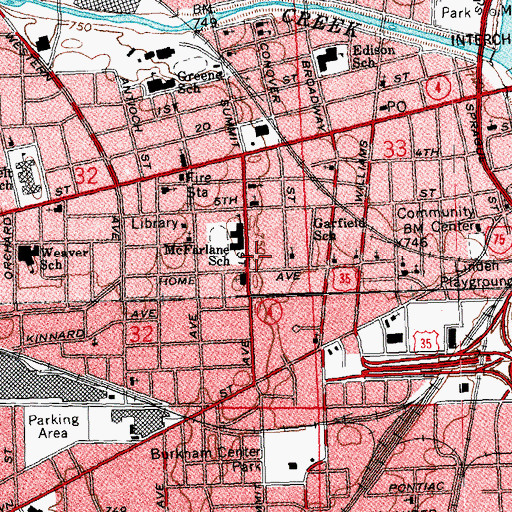 Topographic Map of Tabernacle Church of God in Christ, OH