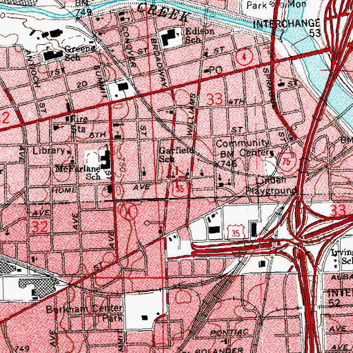 Topographic Map of Tabernacle Baptist Church, OH