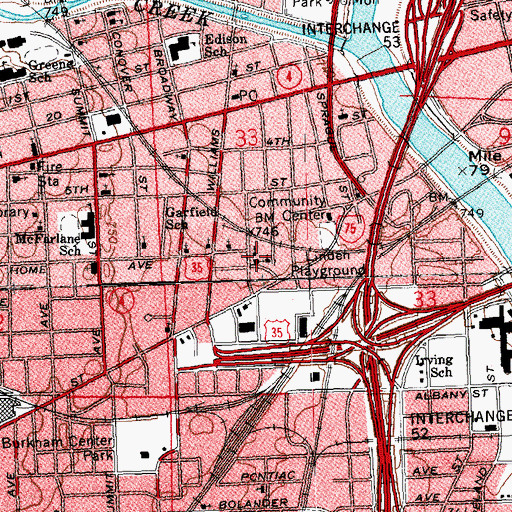 Topographic Map of McKinley United Methodist Church, OH
