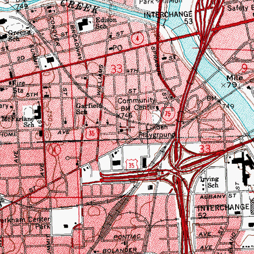 Topographic Map of Church of the Living God, OH