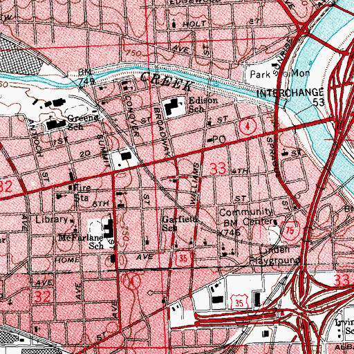 Topographic Map of Missionary Fellowship Church, OH