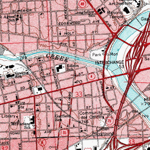 Topographic Map of Mount Hebron Baptist Church, OH