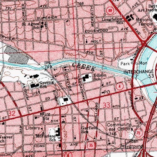 Topographic Map of First Bible Church of Deliverance, OH