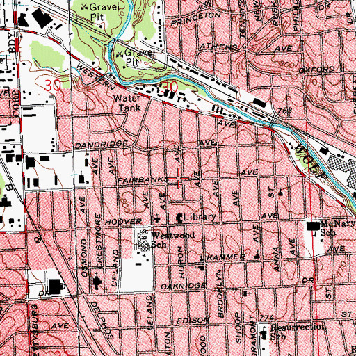 Topographic Map of Sunlight Baptist Church, OH