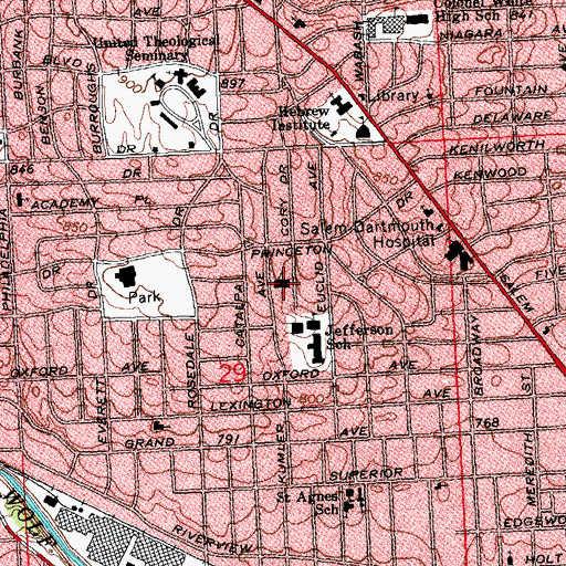 Topographic Map of Faith Temple Pentecostal Church of God, OH