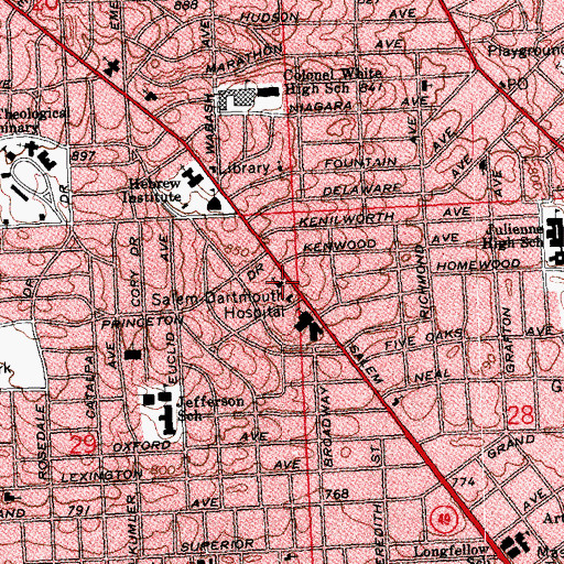 Topographic Map of Saint Andrews Episcopal Church, OH