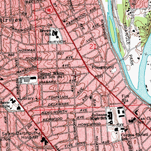 Topographic Map of Santa Clara Apostolic Temple, OH