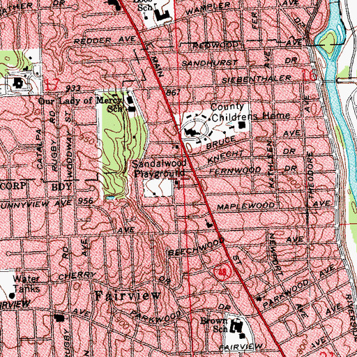 Topographic Map of North Riverdale Pre-School, OH