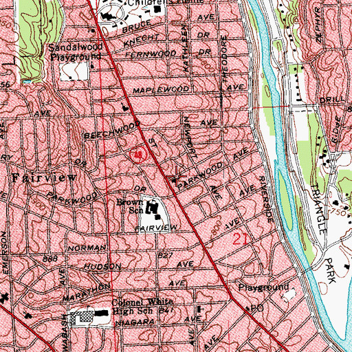 Topographic Map of Riverdale Congregational Church, OH