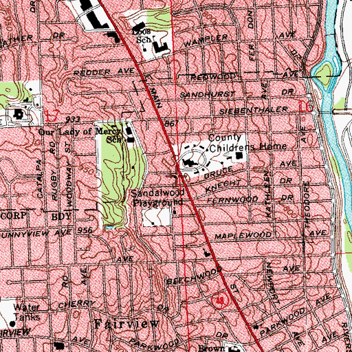 Topographic Map of Riverdale Wesleyan Church, OH