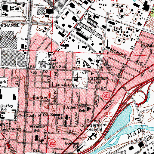 Topographic Map of Stuart Patterson Recreation Center, OH