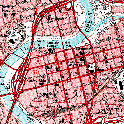 Topographic Map of Christ Episcopal Church, OH