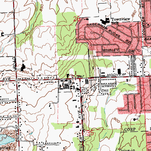 Topographic Map of Ebenezer Baptist Church, OH