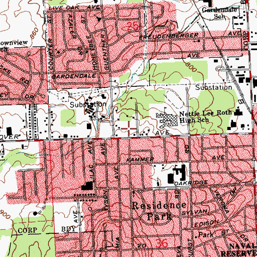 Topographic Map of Grace Missionary Baptist Church, OH