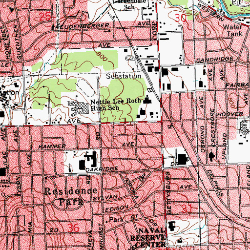 Topographic Map of Residence Park Church of Christ, OH