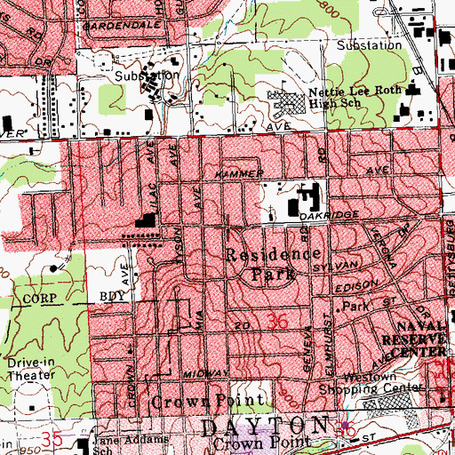 Topographic Map of High Light Baptist Church, OH