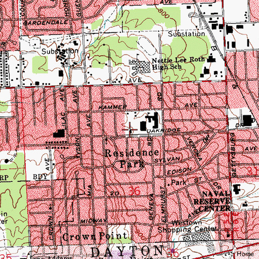Topographic Map of Ethan Temple Seventh Day Adventist Church, OH
