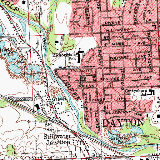 Topographic Map of Zebulon Missionary Baptist Church, OH