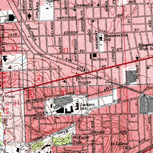 Topographic Map of Salem Missionary Baptist Church, OH