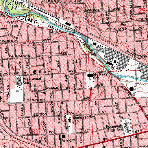 Topographic Map of True Holy Church of God and Christ, OH